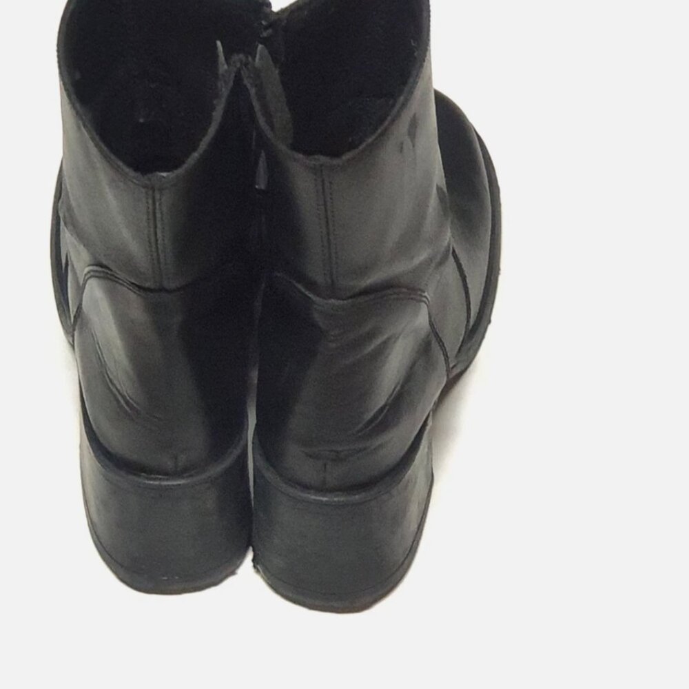Barbo Women's Black Leather Ankle Boots Size 7.5 - Picture 5 of 6